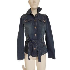 French Cuff denim blazer jacket coat size Small